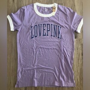VICTORIA’S SECRET PINK Purple LOVE Tshirt. Size Small.